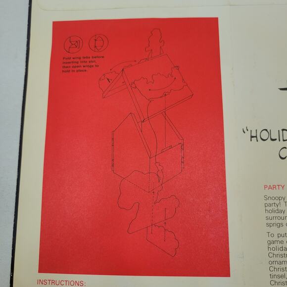 Halmark Peanuts Holiday Trimmings Die Cut 3D Centerpiece Snoopy Woodstock UNUSED - Picture 4 of 4